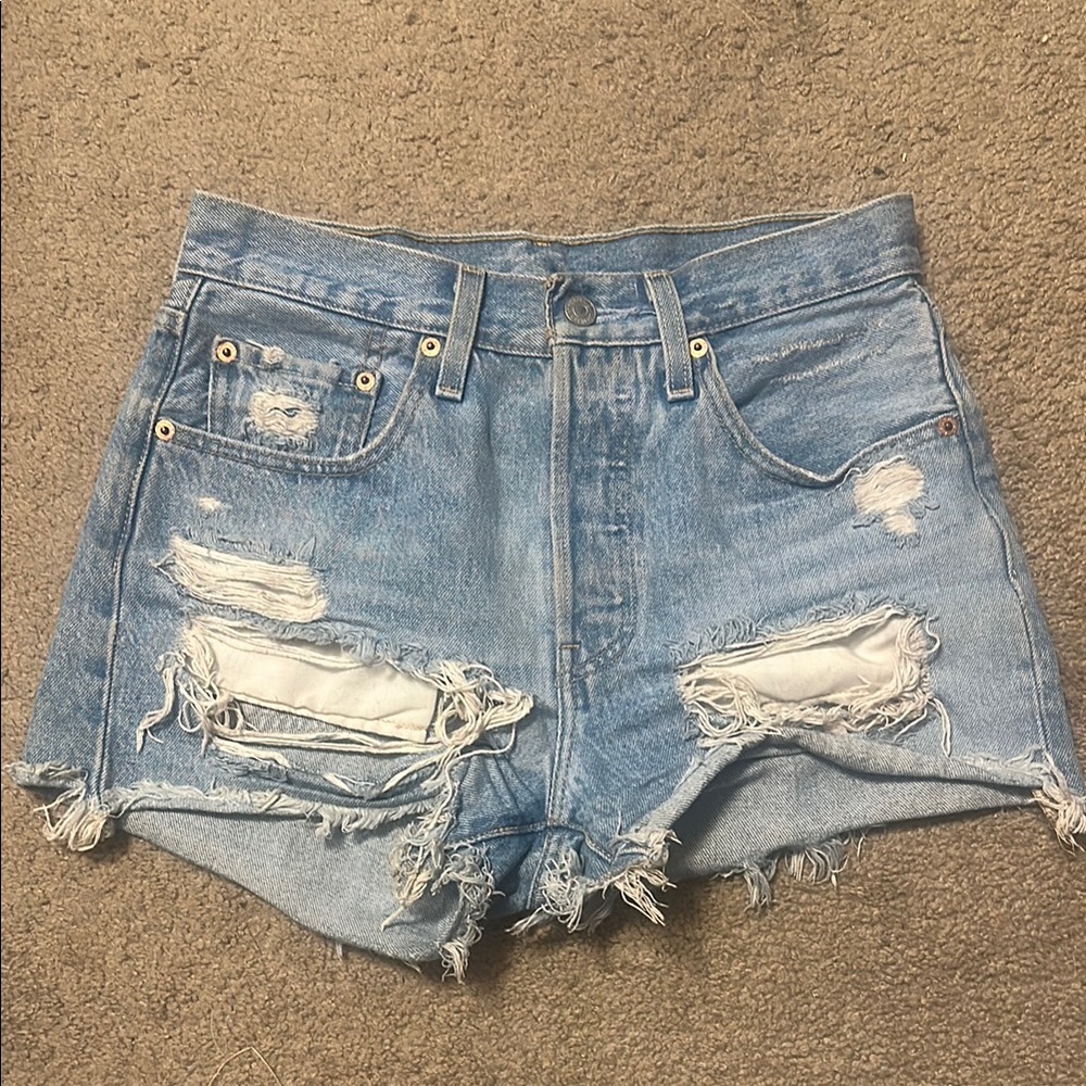 Distressed Denim Women Shorts 501